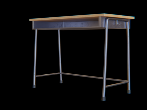 desk-wooden 3D 모델