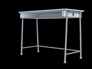 desk-wooden 3D 모델