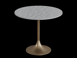 leilani tulip dining table marble top white Model 3D