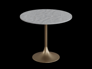 leilani tulip dining table marble top white Model 3D