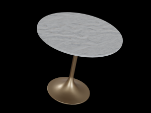 leilani tulip dining table marble top white Model 3D