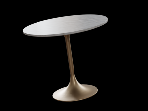 leilani tulip dining table marble top white Model 3D