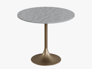 leilani tulip dining table marble top white Model 3D