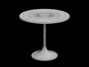 leilani tulip dining table marble top white Model 3D