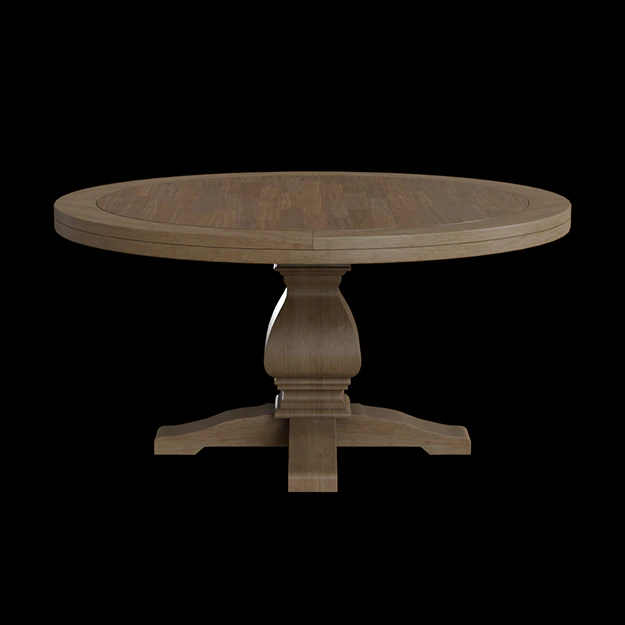 round lisette dining table pine wood 3D Model .c4d .max .obj .3ds .fbx .stl .blend 