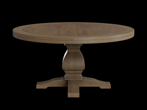 round lisette dining table pine wood Model 3D