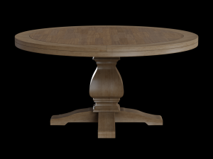 round lisette dining table pine wood Model 3D
