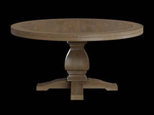 round lisette dining table pine wood 3D Model