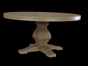 round lisette dining table pine wood 3D Model