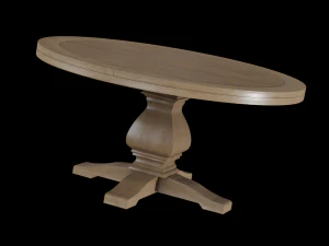 round lisette dining table pine wood 3D Model