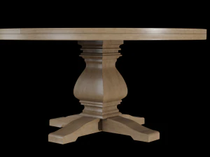 round lisette dining table pine wood 3D Model