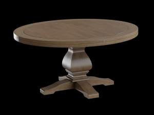 round lisette dining table pine wood Model 3D