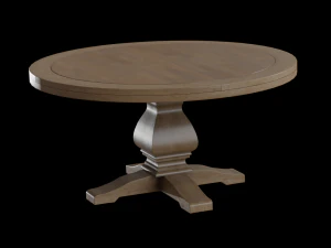 round lisette dining table pine wood 3D Model