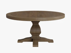 round lisette dining table pine wood 3D Model