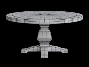 round lisette dining table pine wood Model 3D