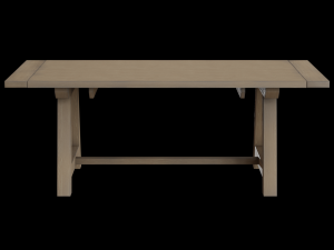 wood farmhouse leona clean dining table 3D Model