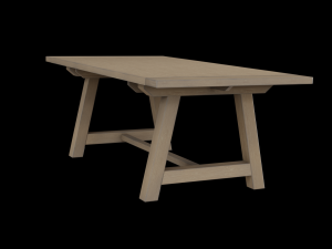 wood farmhouse leona clean dining table 3D Model