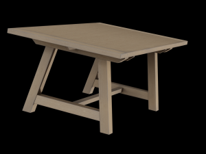 wood farmhouse leona clean dining table 3D Model