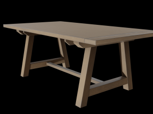 wood farmhouse leona clean dining table 3D Model