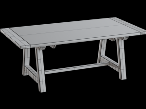 wood farmhouse leona clean dining table 3D Model