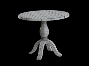 round jozy table acacia wood Modelo 3D