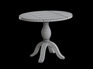 round jozy table acacia wood 3D Model