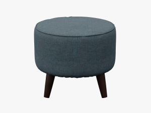 round jaxon ottoman navy upholstery 3D 모델