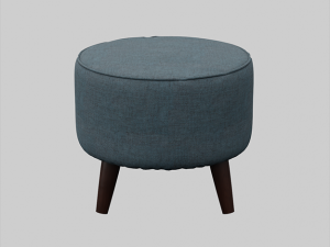 round jaxon ottoman navy upholstery Model 3D