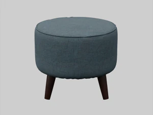 round jaxon ottoman navy upholstery 3D Model
