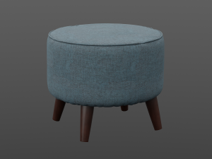 round jaxon ottoman navy upholstery Model 3D