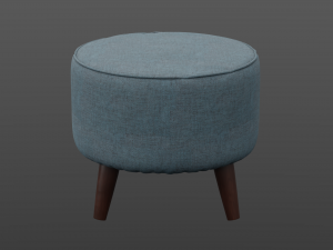 round jaxon ottoman navy upholstery Model 3D