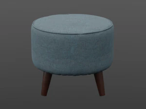 round jaxon ottoman navy upholstery 3D Model