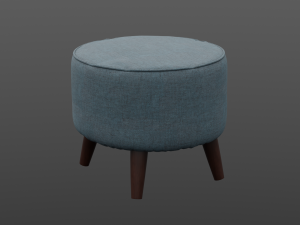 round jaxon ottoman navy upholstery Model 3D