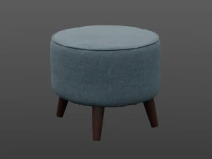 round jaxon ottoman navy upholstery 3D Model