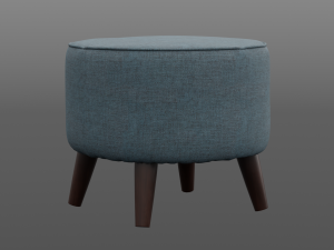 round jaxon ottoman navy upholstery Model 3D