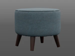 round jaxon ottoman navy upholstery 3D Model