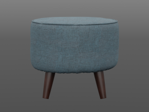 round jaxon ottoman navy upholstery Model 3D