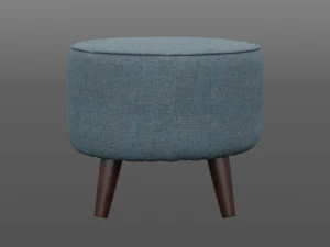 round jaxon ottoman navy upholstery 3D Model