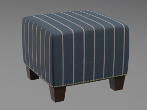 mckenzie ottoman indigo blue stripe 3D 模型