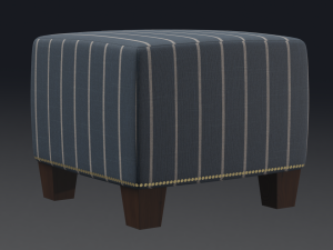 mckenzie ottoman indigo blue stripe 3D 模型