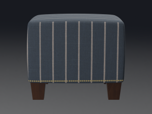 mckenzie ottoman indigo blue stripe 3D 模型