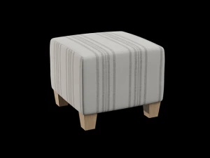 mckenzie ottoman philip stripe neutral 3D Model