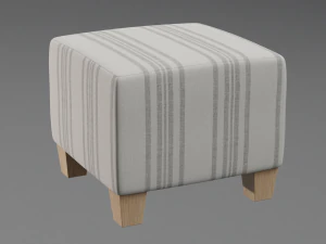 mckenzie ottoman philip stripe neutral 3D Model