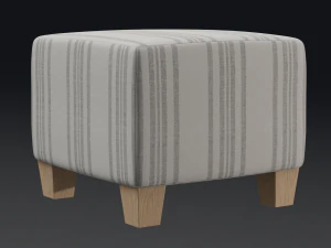 mckenzie ottoman philip stripe neutral 3D Model
