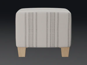 mckenzie ottoman philip stripe neutral 3D Model