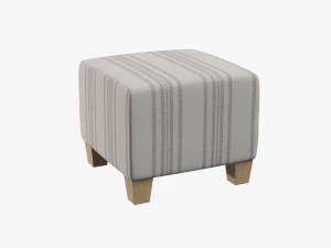 mckenzie ottoman philip stripe neutral 3D Model