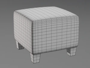 mckenzie ottoman philip stripe neutral 3D Model
