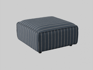 tyson modular ottoman blue upholstery Model 3D