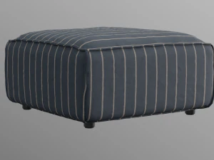 tyson modular ottoman blue upholstery 3D Model