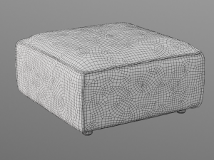 tyson modular ottoman blue upholstery Modelo 3D